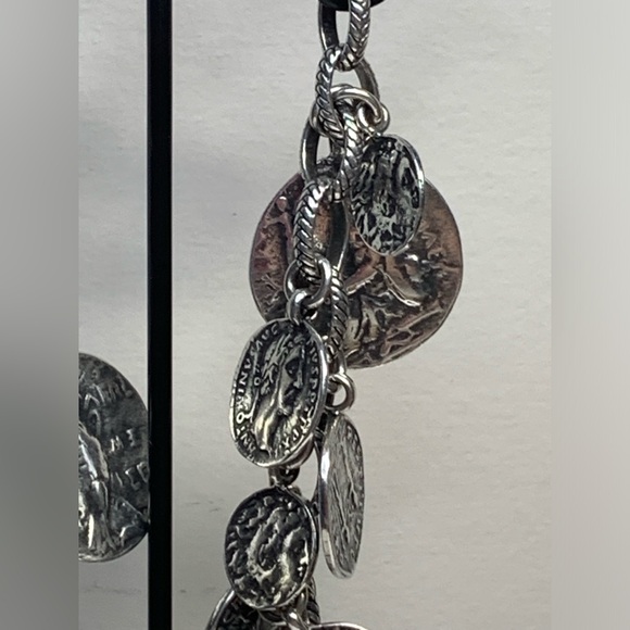 Silpada RARE HTF Sterling Silver ROMAN COINS ChaCha Rolo Chain Link Bracelet - Picture 12 of 16